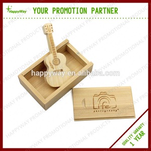 Hot Selling Bamboo Guitar USB 4 GB With Wood Box, MOQ 100 PCS 0506004 One Year Quality Warranty