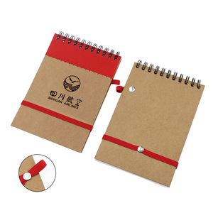 Recycled brown paper mini notepads with pen