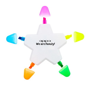 5 Color Star Shape Highlighter Marker Pens