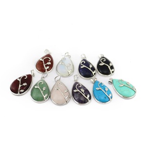 Hot Selling Crystal Stone Drop Rose Flower Pendants