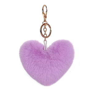 Heart Shape Faux Rabbit Fur Key Chain