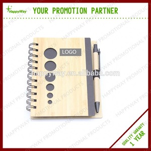 Logo Imprint Bamboo Cover Notepad With Pen, MOQ 500 PCS 0703025 One Year Quality Warranty