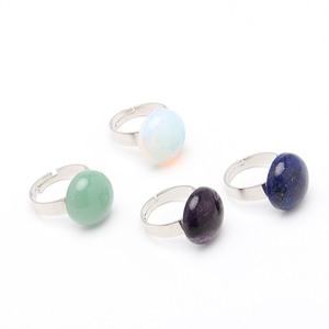 Natural Lovely Crystal Ball Shape Stones Ring