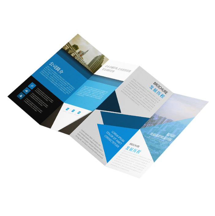 Advertising Custom Printing Brochure Folds Two Three Four Fold Full Customized Print Folded Foldable Booklet Flyer Brochure