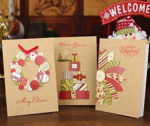 Kraft paper handmade creative christmas card,christmas greeting card