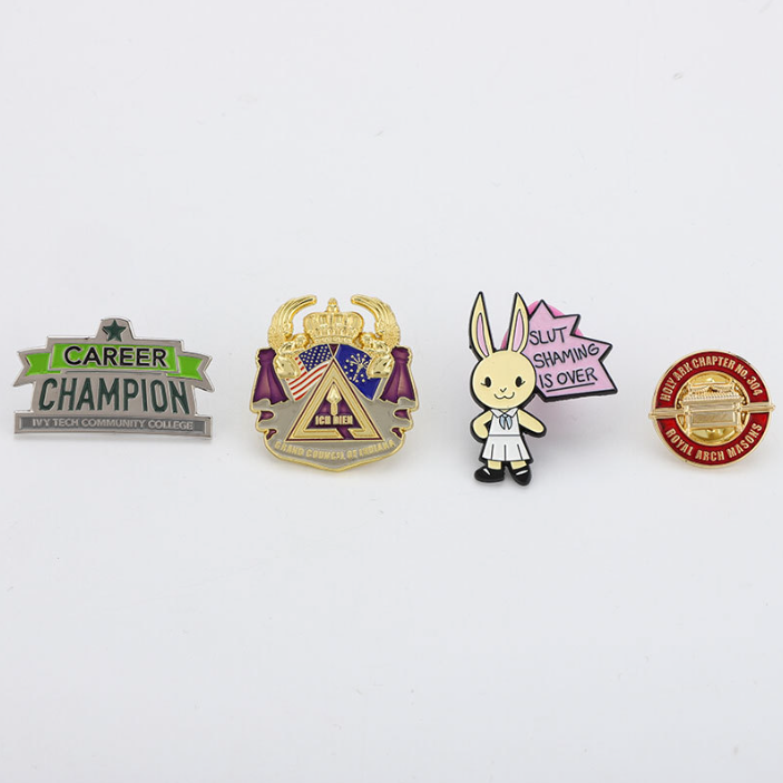 Wholesale Badge Maker Gold Plated Customized Cute Enamel Pins Metal Emblem Custom Logo Enamel Lapel Pin Badges