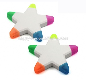 Promotional Star 5 In 1 Highlighter, MOQ 100 PCS 0203011 One Year Quality Warranty