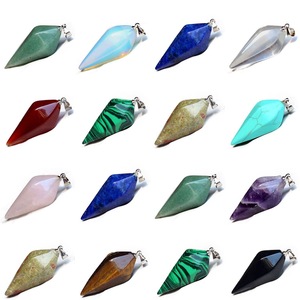 Natural Crystal Decoration Six Side Pyramid Pendants