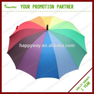 Impressive Rainbow Golf Umbrella, MOQ 100 PCS 0606016 One Year Quality Warranty