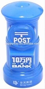 Promotional Plastic Postbox Money Box Coin Bank, MOQ 100 PCS 1001010 One Year Quality Warranty