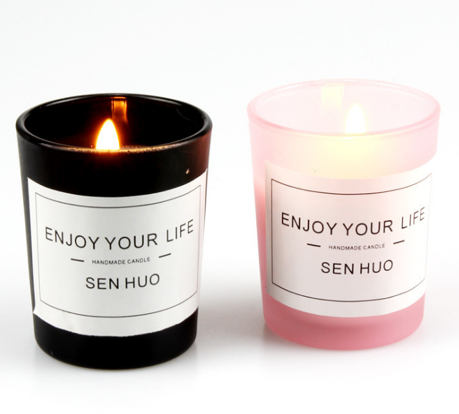 Wholesale Luxury Natural Scented Pillar Glass Jar Soy Wax Candle