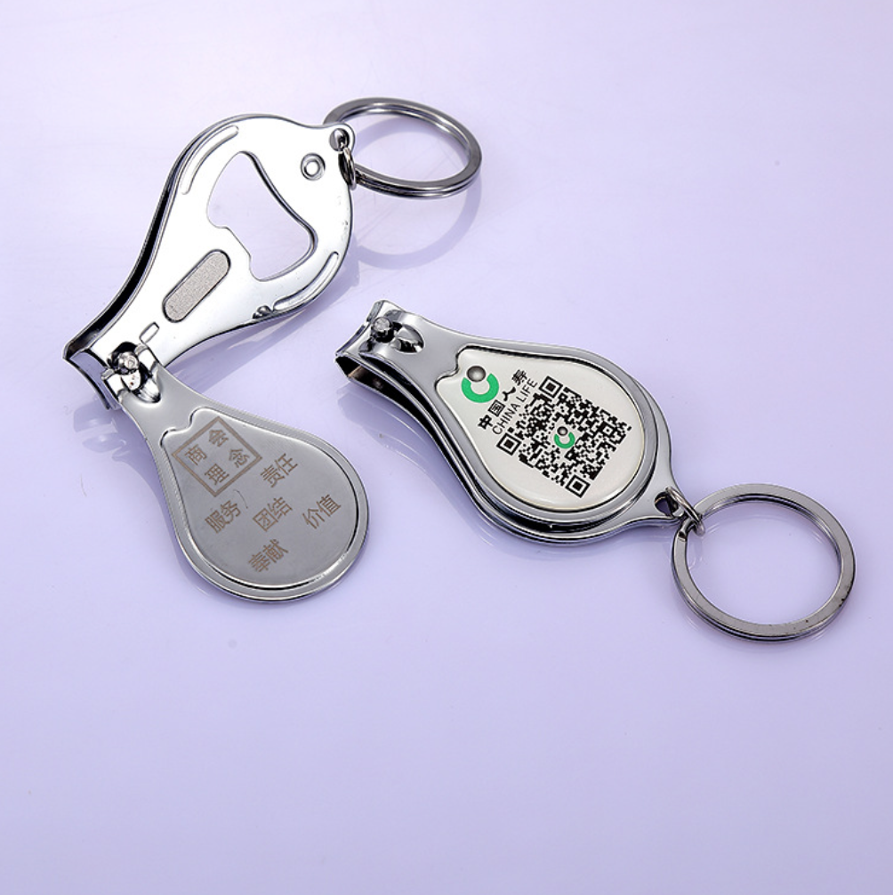 Promotional Custom Logo Novelty Multi Use Bottle Opener Nail Clipper Keychain