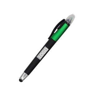 Custom Logo Stylus Plastic Touch Pen With Highlighter