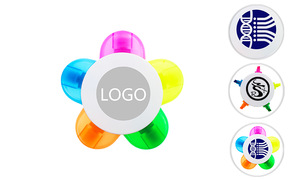 Custom Logo Flower Shape 5 Color Highlighter