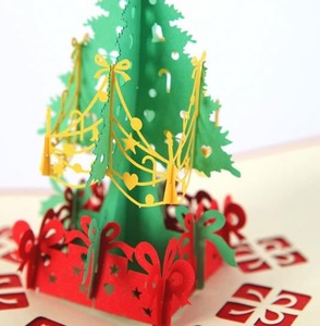 Christmas creative three-dimensional christmas card,paper carved christmas card