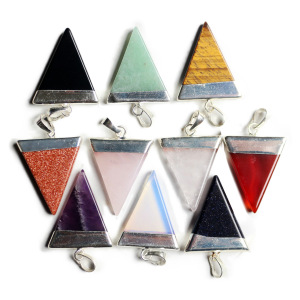 Nature Crystal Gifts Stone Triangle Pendants