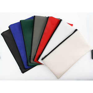 Promotional Multi Color PU Zipper Bank Money Deposit Bags