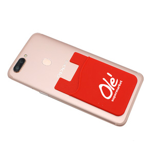 Custom Logo Silicone Mobile Phone Card Holder Adhesive Credit Card Holder