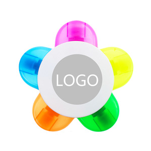 Custom Logo Flower Shape 5 Color Highlighter