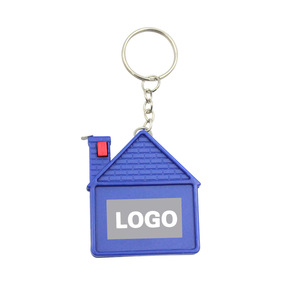 Mini House Shape Custom Logo Tape Measure Keychain