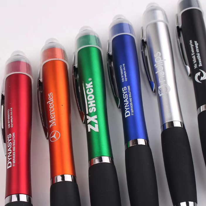Novelty Custom Logo Multi Color LED Ball Pen