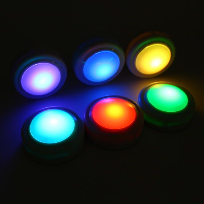 Adjustable Lighting Led Mood Magic Light Pucks Smart 16 Color Changing Motion Puck Lights With Remote Control