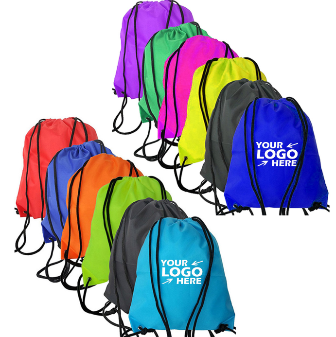 Custom Logo Advertising Promotional Polyester Drawstring Backpack