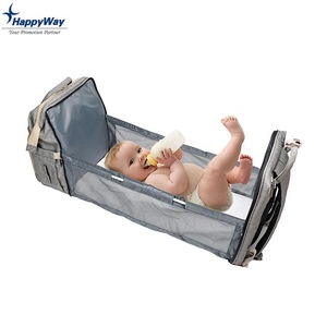 Novelty Foldable Baby Diapers Bag With Bed