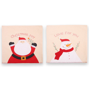 Christmas Indoor Using Decoration Santa Claus Snowman Design Chair Cover