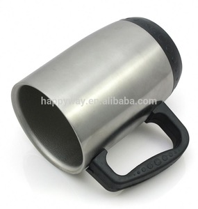 Office Double wall stainless steel mug with lid &amp; handle