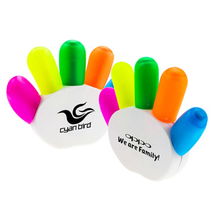 Cheap Top Quality Customized Hand Shape 5 In 1 Highlighter