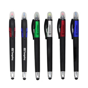 Custom Logo Stylus Plastic Touch Pen With Highlighter