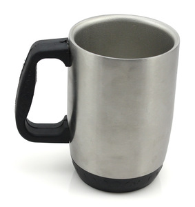 Office Double wall stainless steel mug with lid &amp; handle