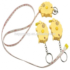Promotional Sheep Plastic Doll Key Chain with Tape Measure 0402086 MOQ 500PCS One Year Quality Warranty
