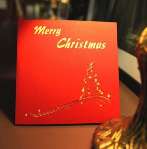 Christmas creative three-dimensional christmas card,paper carved christmas card