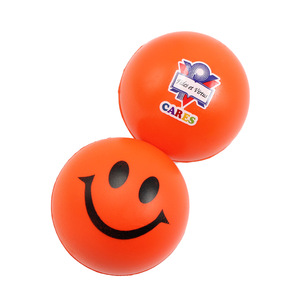 PU Foam Funny Smily Face Custom Stress Ball , MOQ1000 PCS 0101023