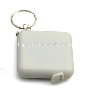 White Square Tape Measure Key Chain , MOQ 100 PCS 0402045 One Year Quality Warranty