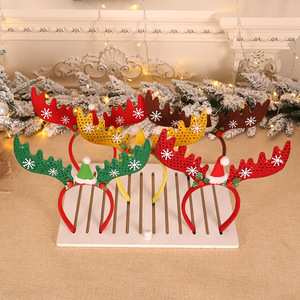Christmas Decorations Ornaments Santa Claus Deer Antlers Headband