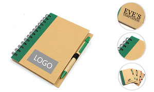 Logo Printed Recycled Note Pad With Pen