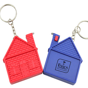 Mini House Shape Custom Logo Tape Measure Keychain