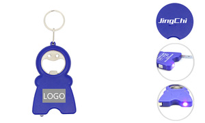 LED Tape Measure Keychain With Opener