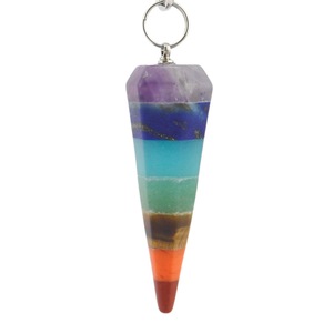 Natural Crystal Rainbow Pyramid Pendants