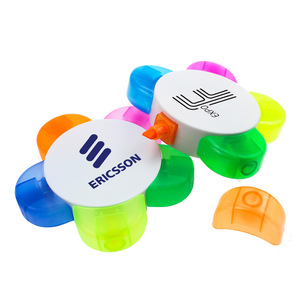 plastic 5 colored highlighter pen for promotion