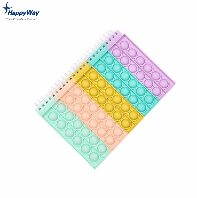 Finger Heart Flower Cover Notebooks Silicone Memo Sensory Stress Relax Fidget Notebook Bubble Cover Note Books
