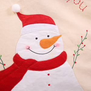 Christmas Indoor Using Decoration Santa Claus Snowman Design Chair Cover