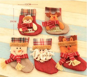 Christmas gift bag stocking,Christmas decorations stocking,Cute little santa socks