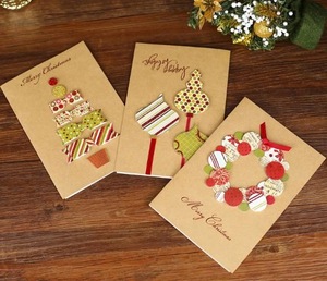 Kraft paper handmade creative christmas card,christmas greeting card