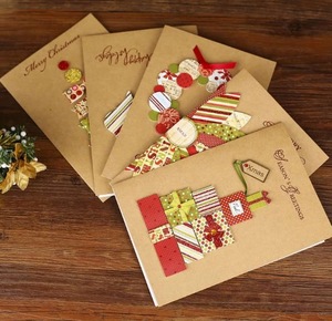 Kraft paper handmade creative christmas card,christmas greeting card