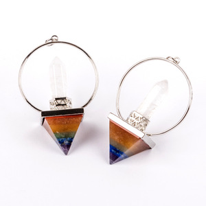 Crystal Ornaments Stone Pyramid Pendants