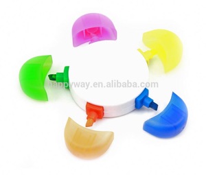 plastic 5 colored highlighter pen for promotion